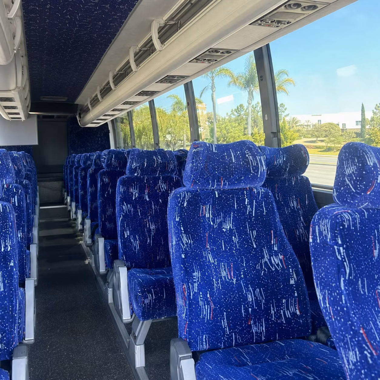 56 passenger charter bus inside